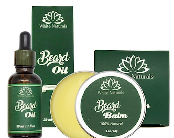 Kit de bálsamo y aceite para barba para hombre, acondicionador orgánico para barba, ideal para el crecimiento de la barba, cuidado vegano de la barba, kit perfecto para el hombre con barba.