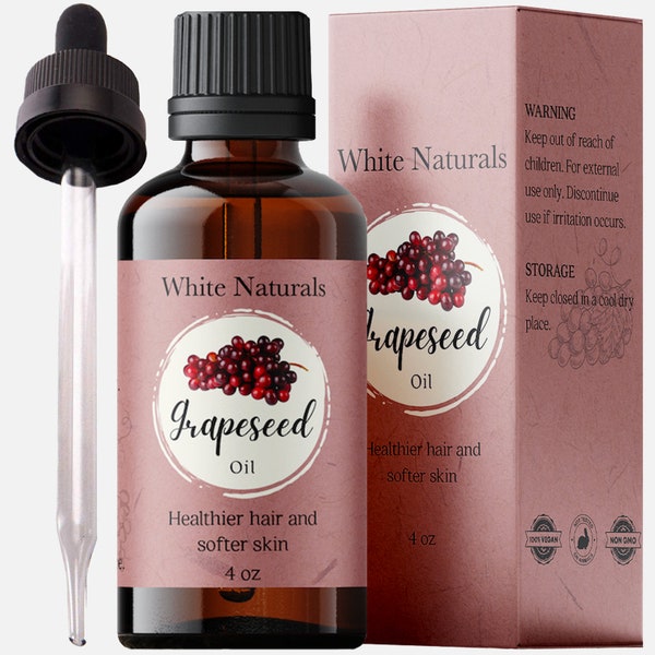 Organic Handcraft Grapeseed Oil, Moisturizing For Skin, Hair & Face, Unrefined, Carrier Oil for Essential Oils, Aromatherapy and Massage Oil