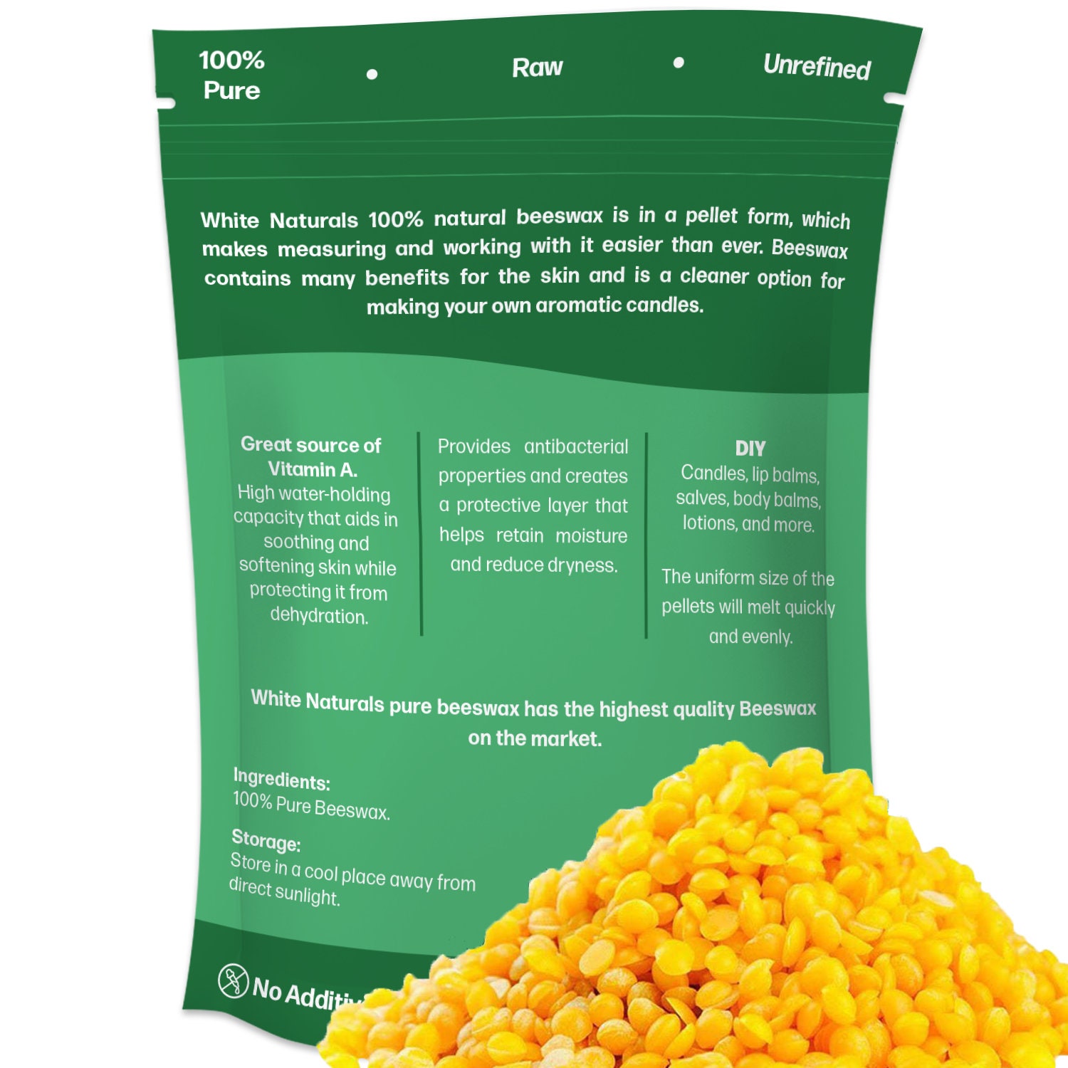  Organic Beeswax Pellets 1LB, USDA Certified Pure for