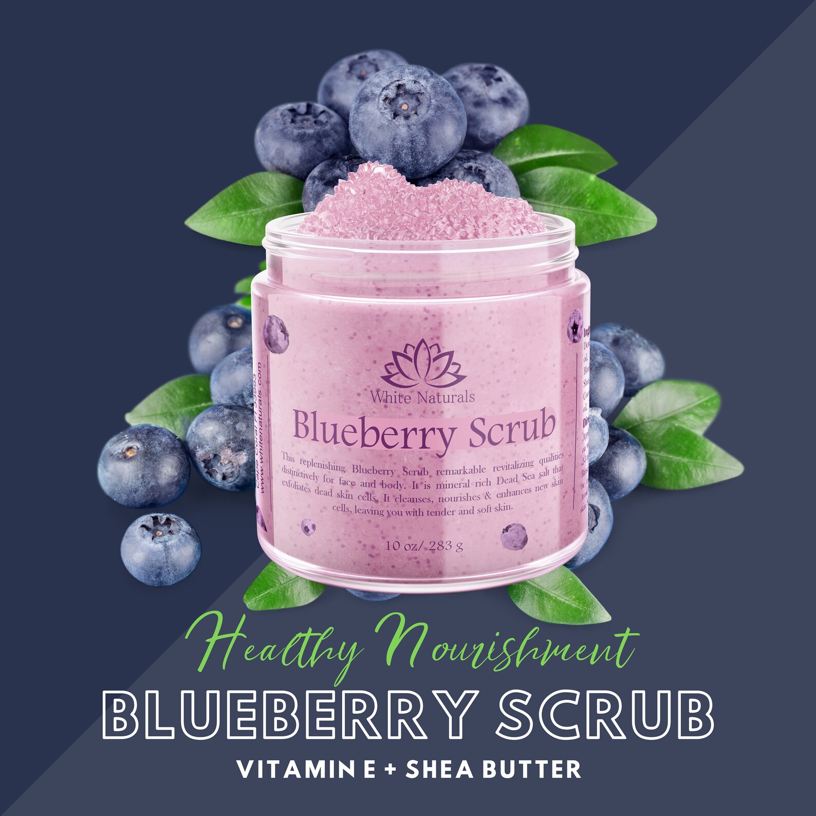 Organic Blueberry Scrub Natural Body Exfoliant for Soft & Etsy
