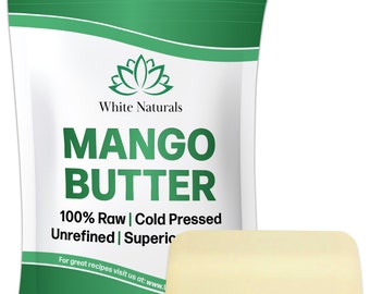 Raw Mango Butter (1 lb) Unrefined, Natural, Organic, Amazing Skin Moisturizing, Use Alone or in Diy Body Butters & Soaps, 16 oz