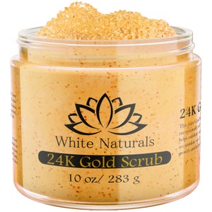 24K Gold Scrub, Exfoliate Face & Body Scrub, Removes Dead Skin Cells, Reduce Wrinkles, Bath Scrub