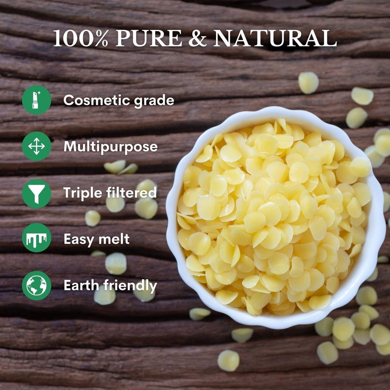Organic Yellow Beeswax Pellets 1 Lb, Pure, Natural, Cosmetic Grade Bees ...