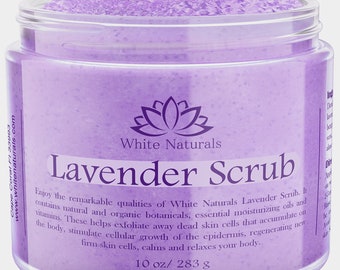 Lavender Body Scrub, Organic Gentle Exfoliating for Super Soft Skin, Natural & Pure Aromatherapy Exfoliate To Cleanse, Valentine's Day Gift