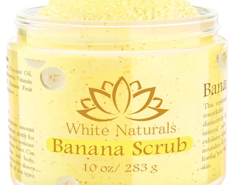 Organic Banana Body Scrub, Moisturizing and Exfoliating Face & Body Scrub, Fights Stretch Marks, Fine Lines, Pure Exfoliator, Women's Gift