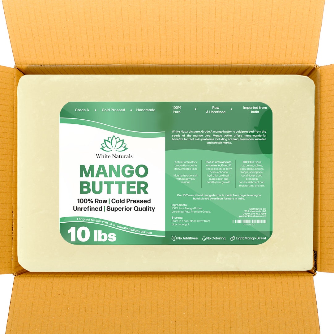 Organic Mango Butter Bulk 10 Lb, Unrefined, Raw, 100 Pure, Grade A