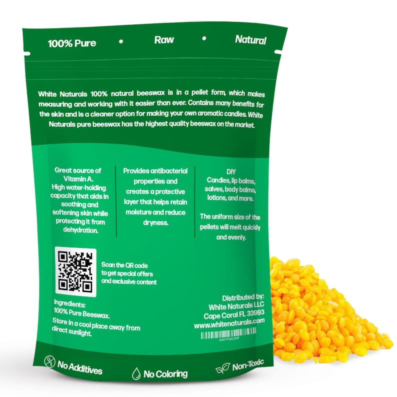 Organic Yellow Beeswax Pellets 1 Lb, Pure, Natural, Cosmetic Grade Bees ...