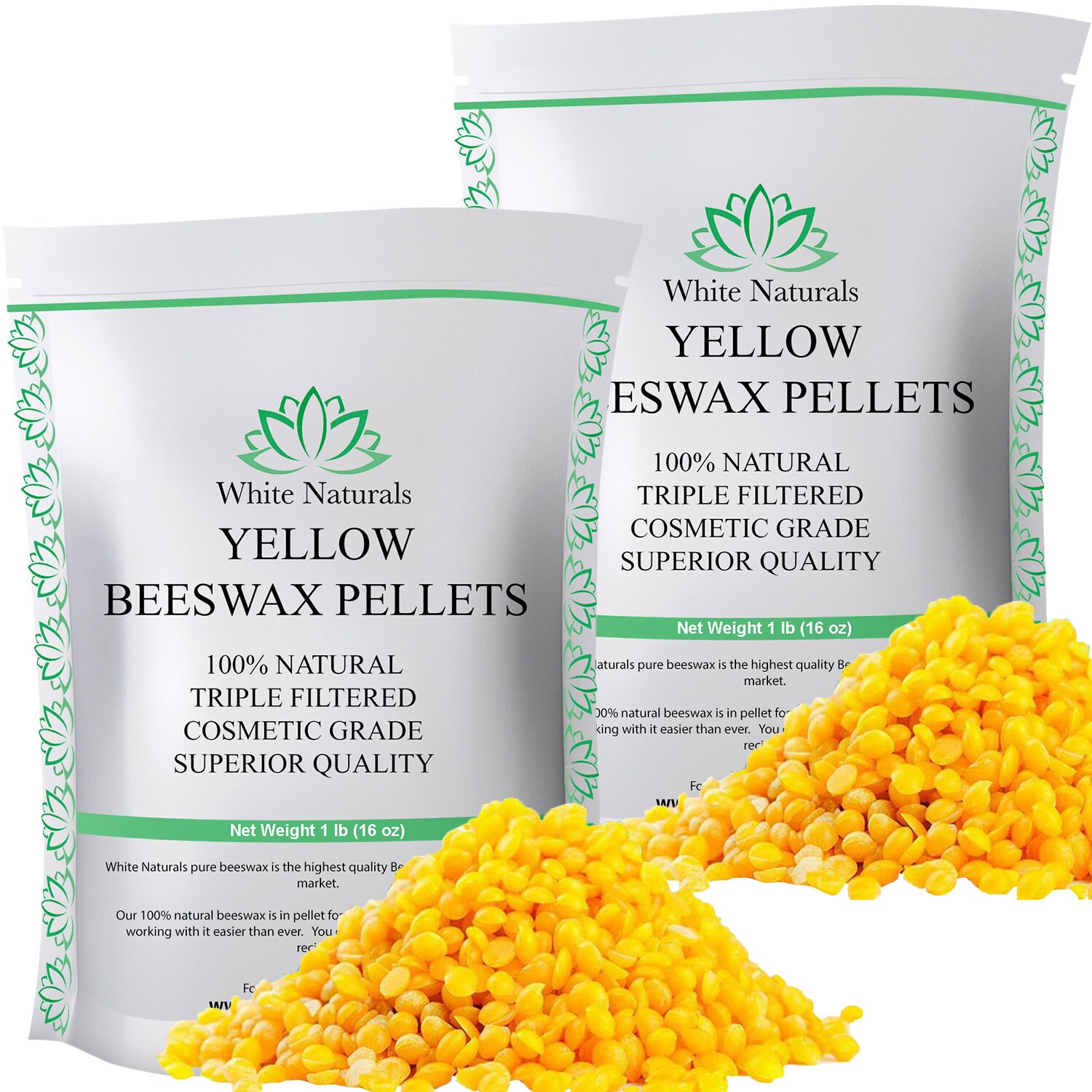 Organic Yellow Beeswax Pellets 2 lb 1 lb in each bag | Etsy