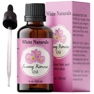 Evening Primrose Carrier Oil, 100% Pure Organic Cold-Pressed, Lightweight & Nourishing Oil for Skin Care, Hair Care and DIY Beauty, 4oz