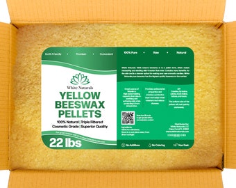 Bulk Organic Yellow Beeswax Pellets 19 lb, Pure, Natural, Cosmetic Grade Bees wax, Triple Filtered, Great For Diy Projects
