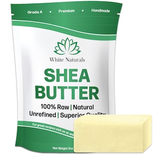 Unrefined African Shea Butter 8 oz ,Pure, Raw, Grade A, Perfect Skin Moisturizer, Diy Lip Balms Stretch Marks Eczema Acne