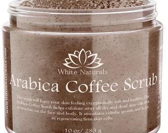 Scrub al caffè Arabica, Scrub idratante ed esfoliante biologico per corpo, viso, mani e piedi, Scrub per una pelle più liscia, morbida e sana