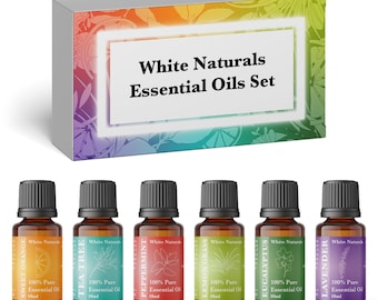Essential oils Kit of 6 X10ML Diffuser Fragrance Oils Set, Sweet orange, Tea Tree, Peppermint, Lemon Grass, Eucalyptus & Lavender, Gift Set