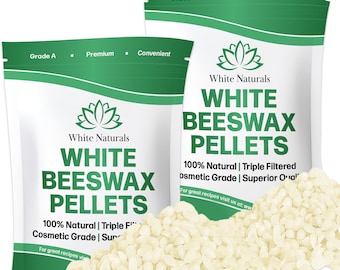 White Beeswax Pellets 2 lb (1lb in each bag), Pure Organic, Natural, Cosmetic Grade,Triple Filtered,Great For Diy Lip Balms, Lotions,Candles