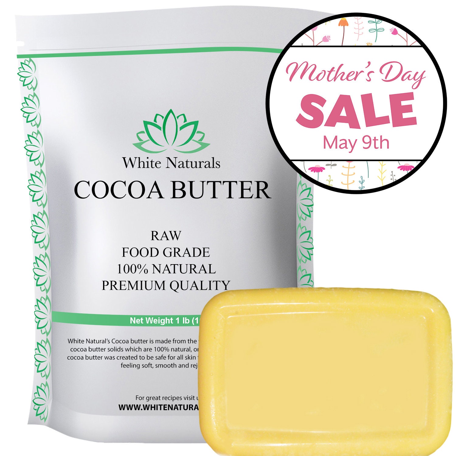 Raw Cocoa Butter Bulk 5 lb Unrefined Grade A Pure Organic Etsy