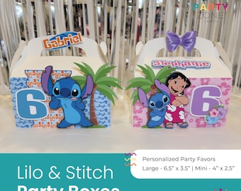 Lilo and Stitch Gable Boxes, Decorated Boxes, Surfer Stitch, Lilo, Party Favors, Made to Order, Personalized, Large 6.5x3.25, Mini 4x2.5,