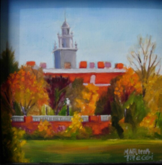 Delaware Landscape Oil Painting Dover Capitol Archives Etsy