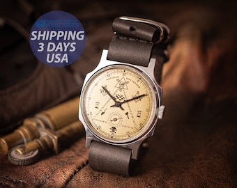 Vintage Pobeda Masonic Watch, USSR Mechanical Watch, Restored