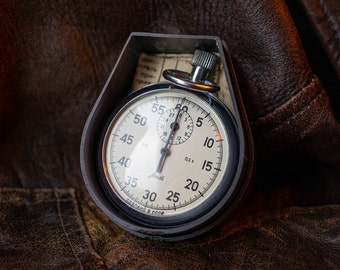 Cronometro vintage URSS, orologio meccanico da uomo a due pulsanti
