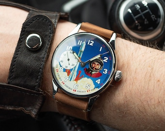 Relógio aviador SHTURMANSKIE GAGARIN, relógio masculino vintage da URSS