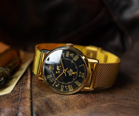 Soviet Watch masonic Watches Masons Vintage Watch Pobeda Watch