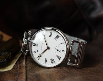Vintage USSR Mens Watch, 1980s Mechanical Wristwatch