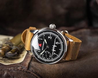 Relógio de aviador vintage da URSS, reconhecimento aéreo, relógio de piloto masculino