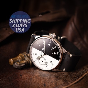 Watches Day-night, vintage watch, mechanical watch, Marriage watch, black watch for men, watches vintage men, large vintage watch