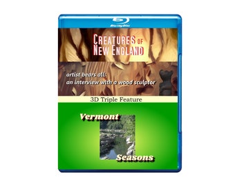 3D-driedubbele speelfilm: Vermont Seasons / Creatures of New England / artist bears all een interview met een houtbeeldhouwer - Blu-ray 3D
