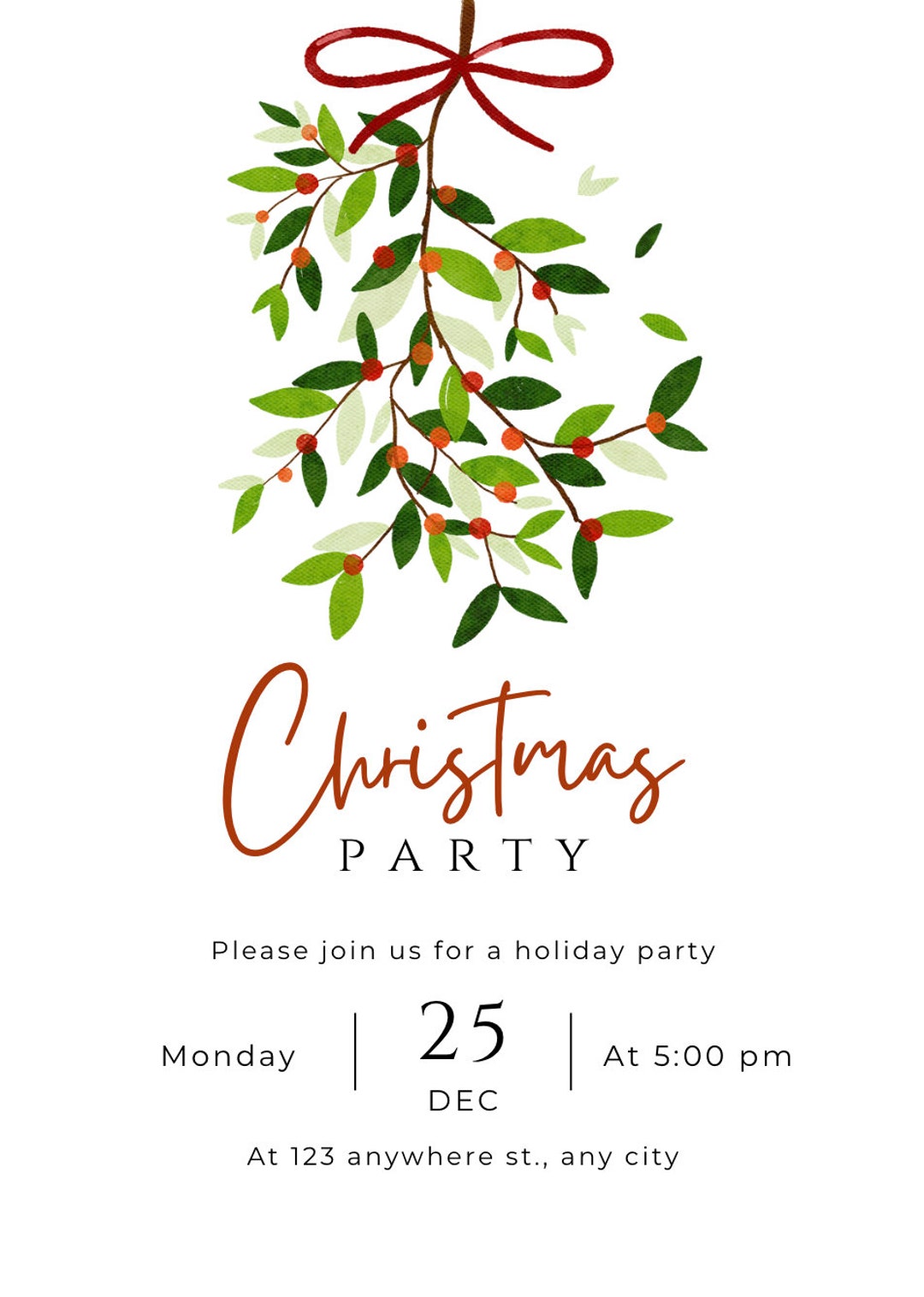 EDITABLE Christmas Party Invitation Printable Template - Etsy