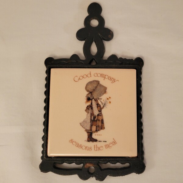 Vintage Rare Holly Hobbie Tile Trivet Grannycore 1970's