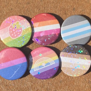 Custom Holographic Pride Flag 1.5 inch Button · Any flag!