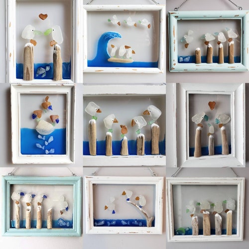 CUSTOM ORDER Sea Glass Art Beach Glass Art Suncatcher Etsy Canada