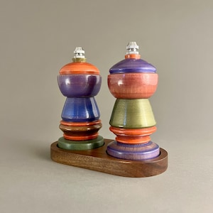 Wooden Salt and Pepper Grinder,   Pepper Grinder, Salt Grinder, Kitchen Decor, Colorful Pepper Mill