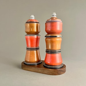 Wooden Salt and Pepper Grinder,   Pepper Grinder, Salt Grinder, Kitchen Decor, Colorful Pepper Mill