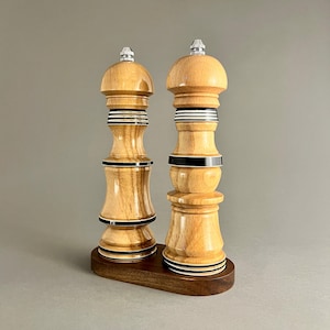Wooden Salt and Pepper Grinder,   Pepper Grinder, Salt Grinder, Kitchen Decor, Colorful Pepper Mill