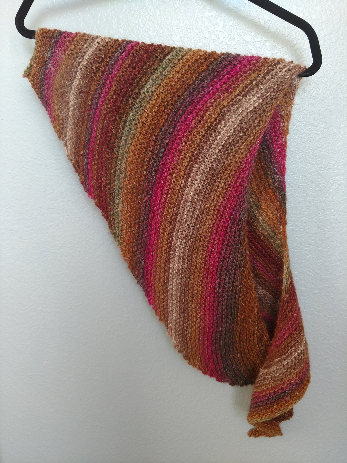 Striped Wool and Silk Boomerang Scarf Etsy Norway