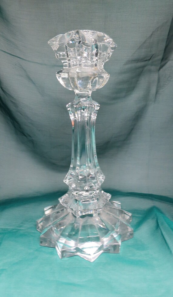 Vintage Candlestick Crystal Cut Glass Victorian Style Decor Etsy