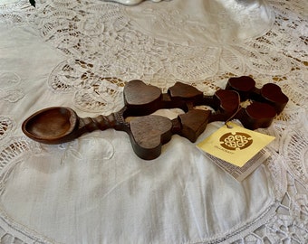 Vintage madera galesa amor cuchara diseño tradicional regalo de boda galés por Cillacraft