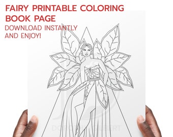 Printable Fairy Coloring Book Page | Black Girl Magic Coloring | Printable Coloring Book