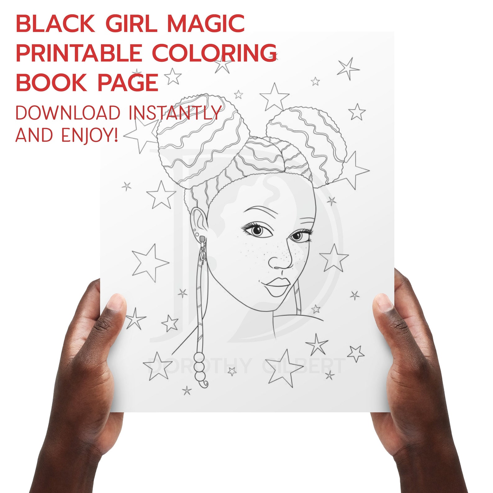Black Girl Magic Coloring Book Page Cute Coloring Page Etsy México
