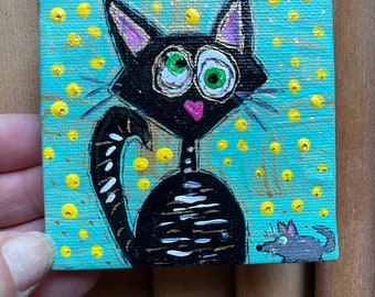 Kooky Animals Hand Painted Mini Canvas