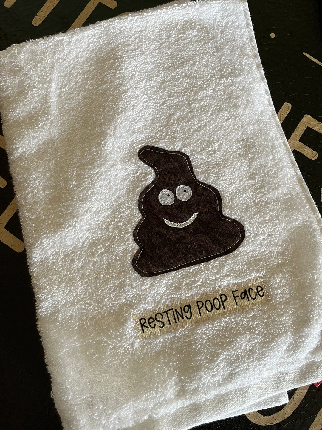 Bathroom Hand Towel Reating Poop Face Etsy