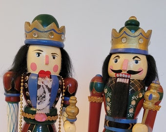1980's Terry's Village King and Queen Wooden Nutcracker Set