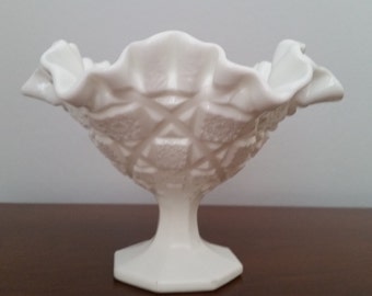 Westmoreland Milk Glass Footed Compote Bowl