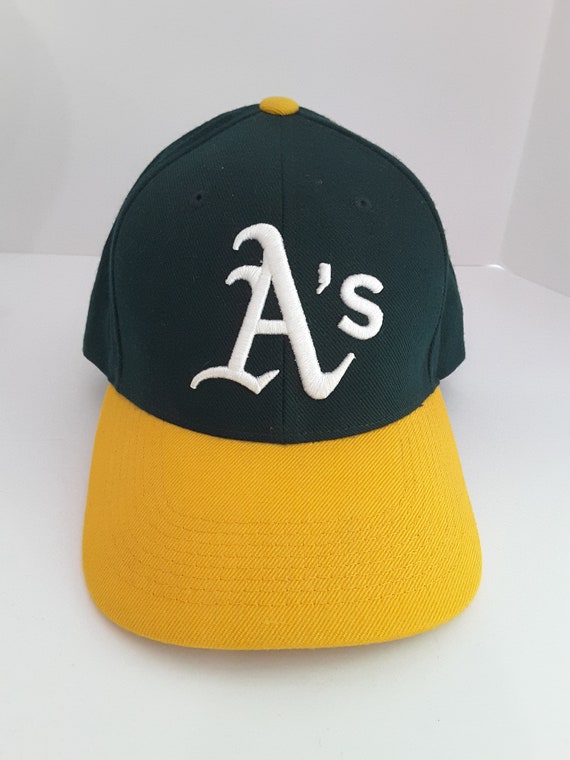 帽子 VINTAGE 90s MLB Oakland Athletics CAP VINTAGE Oakland Athletics A's Hat Cap Fitted Men 7 3/4 Green