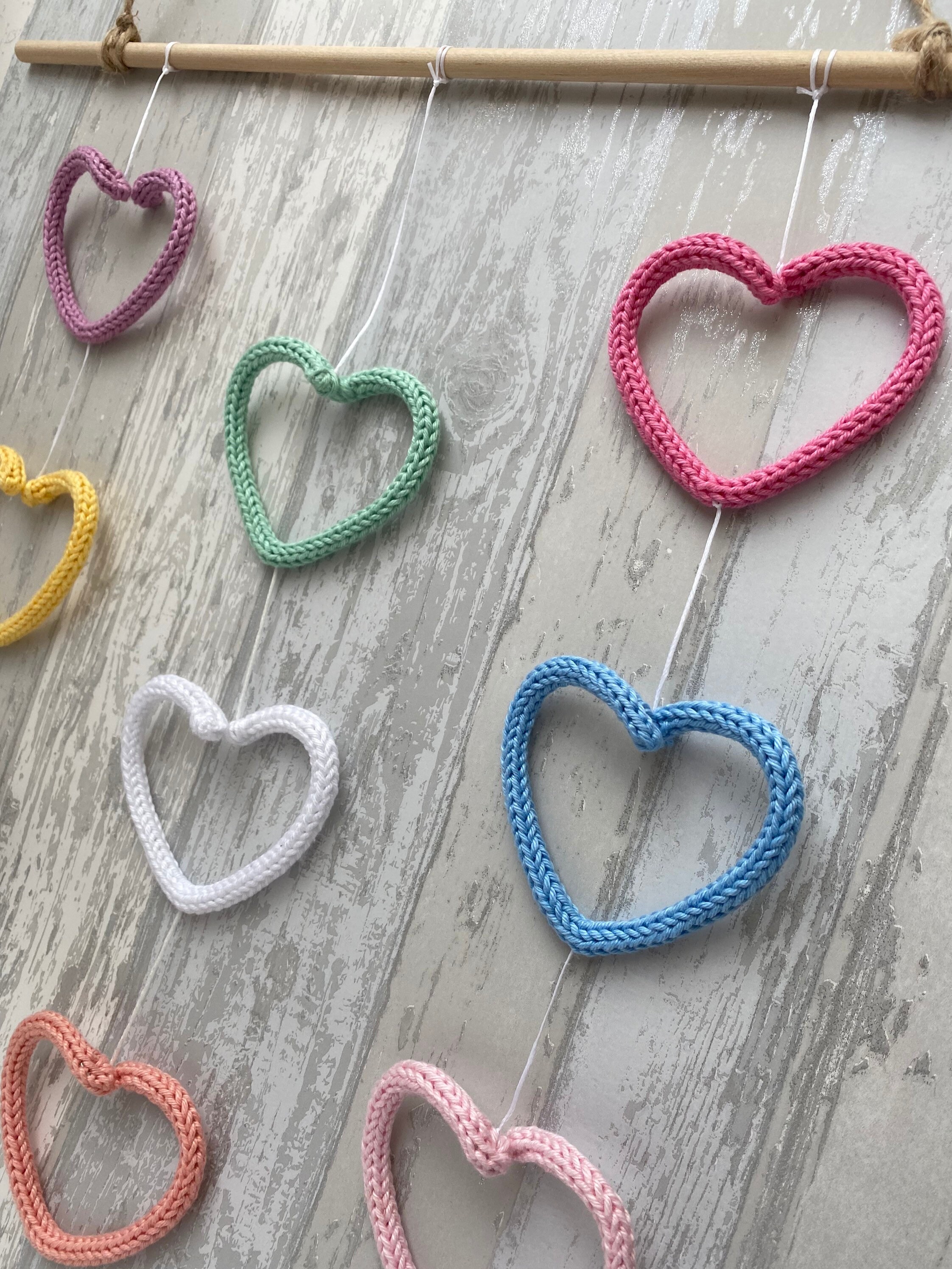 Knitted Wire Heart Nursery Decor Tricotin Wall Hanging Etsy UK