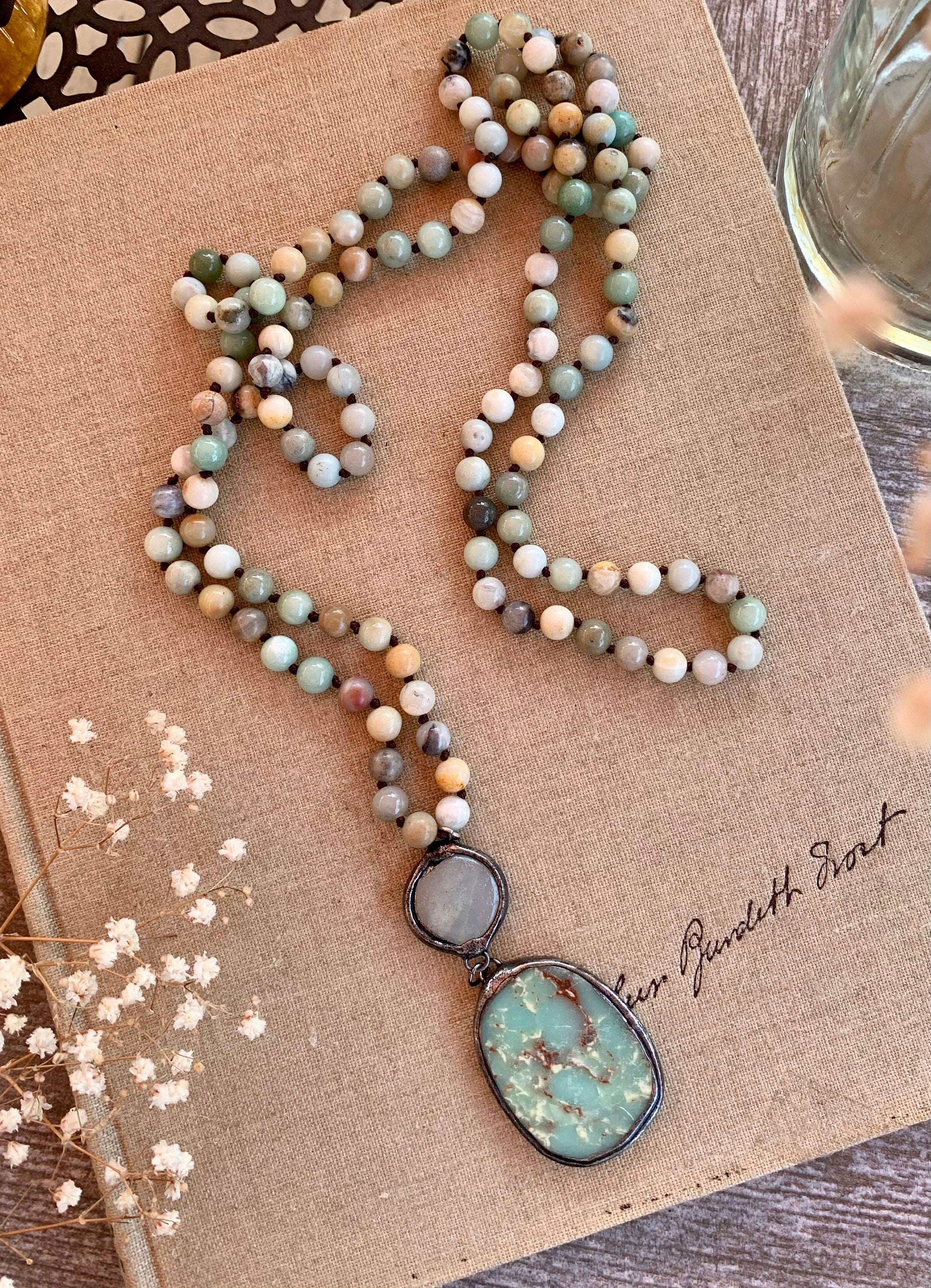 Bold Handmade Gemstone Necklace - Chunky Stone Jewelry On