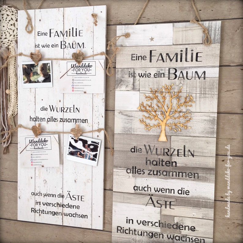 Eine Familie ist wie ein Baum Holzschild mit Spruch Etsy.de