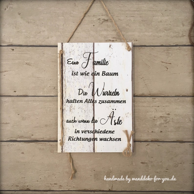 Familie ist wie ein Baum Vintage Schild Holzschild Etsy